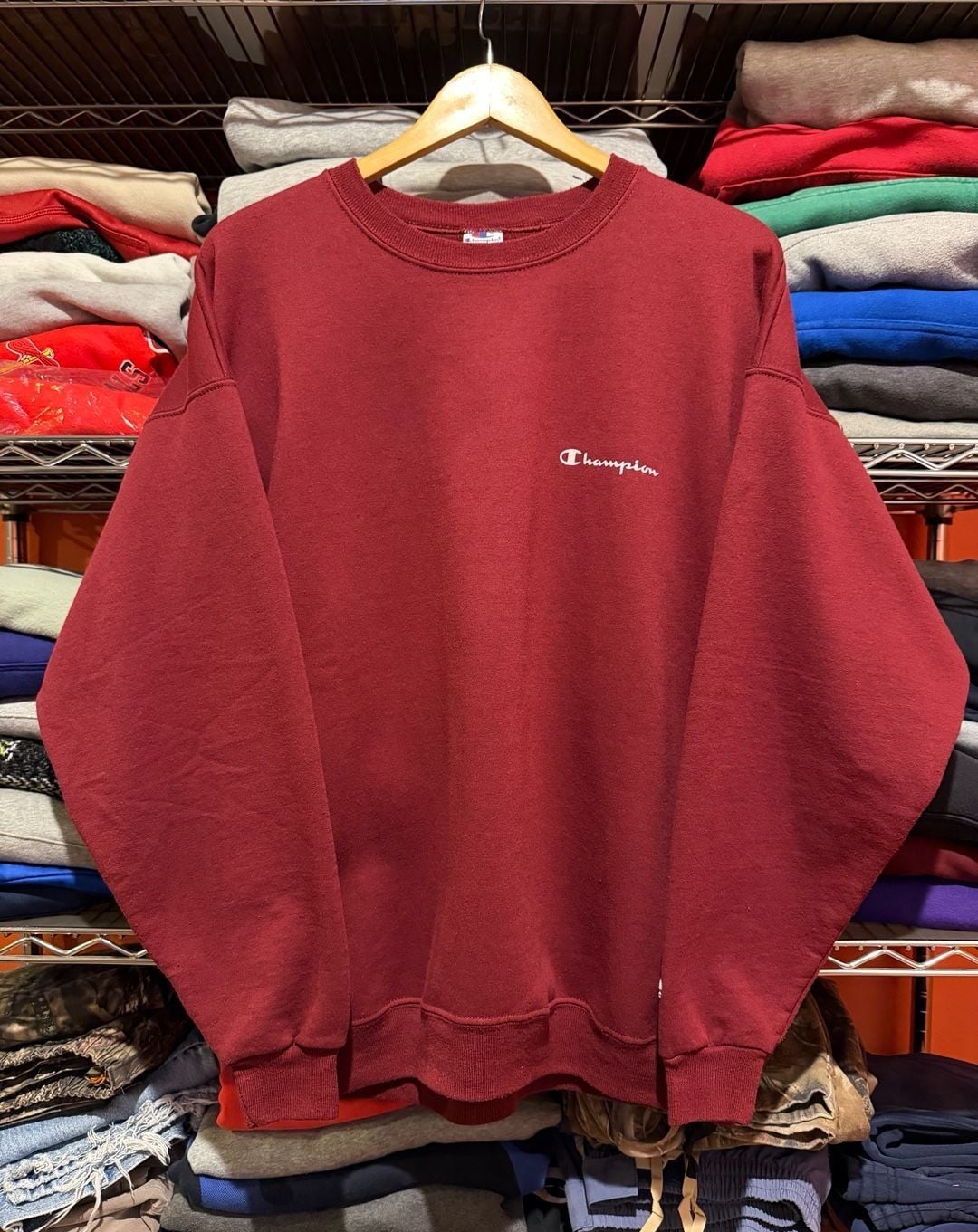 Vintage Champion Authentic Athletic Apparel Burgundy Crewneck Sweatshirt XLarge